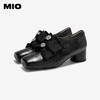 MIO米奥秋季方头中跟牛津鞋蝴蝶元素复古优雅深口单鞋女鞋M244541806 商品缩略图2
