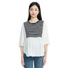 【B8F】快乐屋孕妇减龄针织条纹拼接五分袖上衣版 商品缩略图5