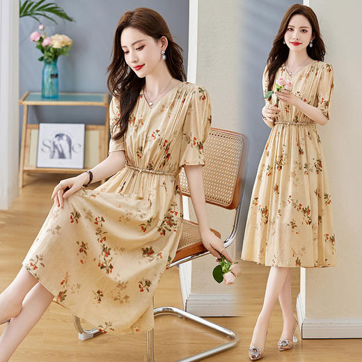 轻奢时尚气质，洋气减龄收腰连衣裙HR-MLJL88018 商品图2