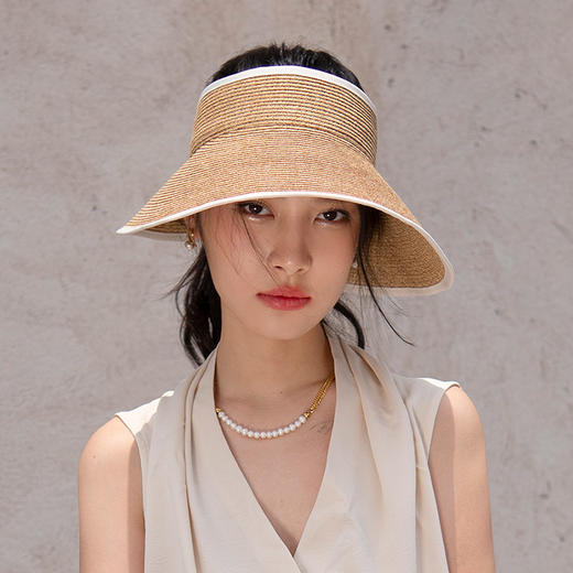 疯帽子 夏天新款可折叠遮阳空顶帽 逛街出游草帽子女 逛街太阳帽CY037 商品图1