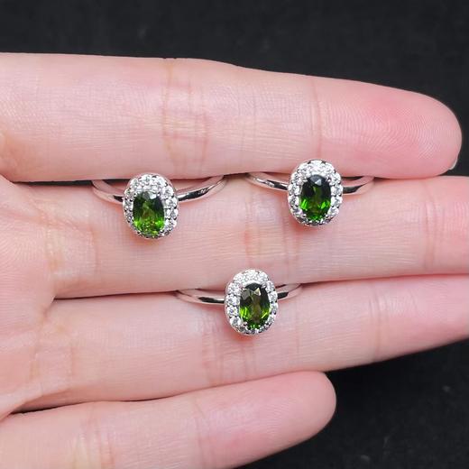 玉美人菲菲HZ#S925透辉石戒指约7*9mm可调节-多样性发一 商品图0