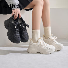 Safiya/索菲娅2024秋 国风新中式增高厚底轻便运动休闲老爹鞋 SF43112009