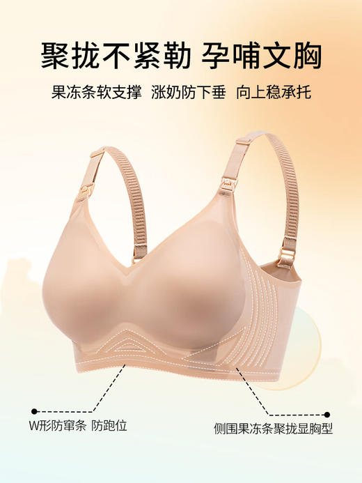 【B8F】快乐屋孕妇哺乳内衣薄款文胸聚拢防下垂产后喂奶胸罩怀孕孕期专用 浅蓝色 L 商品图1