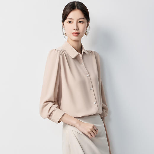 【温柔甜美&简约休闲】罗蒙女士长袖衬衫上班日常气质百搭衬衣男 商品图2
