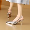【预售7天】2024新款尖头水钻银色高跟鞋女气质名媛细跟高跟女鞋单鞋凉鞋CX&CX8111-1- 商品缩略图2