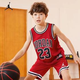 乔丹童衣男童速干乔丹夏新款网眼布透气篮球背心JD2222017