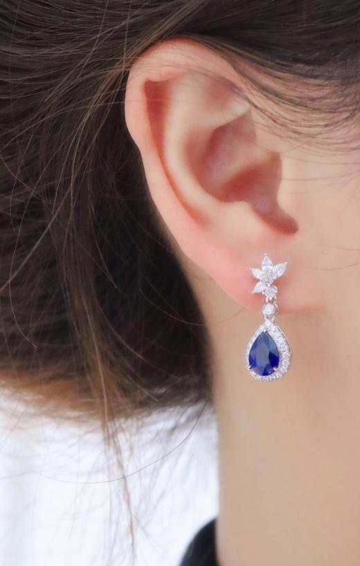 3ct 蓝宝石耳钉 商品图4
