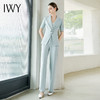 IWY/夏季新品蓝色两件套西服新中式一粒扣通勤干练气质时尚职业装CP2005-L 商品缩略图1