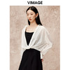 VIMAGE纬漫纪时尚宽松轻薄舒适扭结设计罩衫雪纺上衣秋季新款V2213804 商品缩略图2