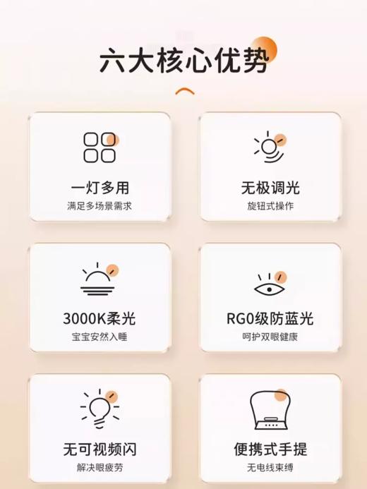 欧司朗充电护眼小夜灯 卧室喂奶婴儿睡眠灯便携露营手提床头灯 商品图1