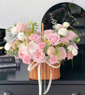 每月花礼花篮A款【长约40-45CM，高约40-45CM】