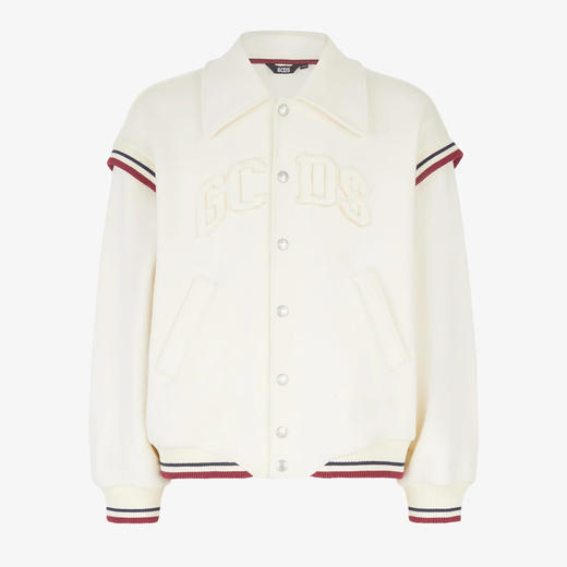 GCDS 男士字母徽标刺绣休闲外套 米色 A1OM0901JA415 商品图0