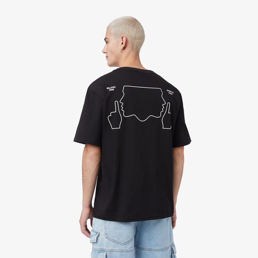 GCDS 男士徽标印花棉质圆领短袖T恤 黑色 A1OM2308JC399 商品图2