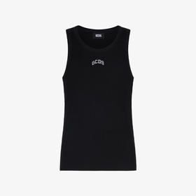 GCDS 男女同款字母徽标刺绣棉质休闲背心 黑色 A1CW2809JA299