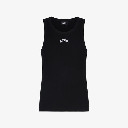 GCDS 男女同款字母徽标刺绣棉质休闲背心 黑色 A1CW2809JA299 商品图0