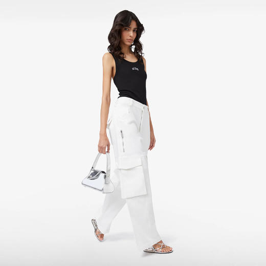 GCDS 男女同款字母徽标刺绣棉质休闲背心 黑色 A1CW2809JA299 商品图3