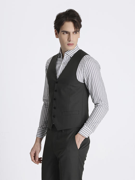 callisto绿色绵羊毛桑蚕丝正装马甲 ATBWV023C 商品图1