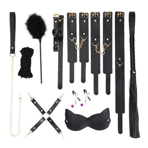 【谜姬】 甄选雅黑套装SM皮革套组情趣用品情侣调情束缚成人刺激 商品图4