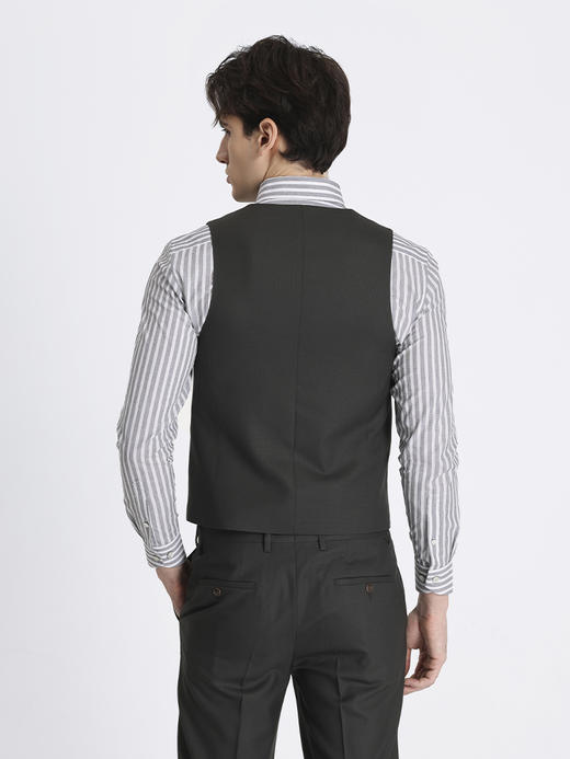 callisto绿色绵羊毛桑蚕丝正装马甲 ATBWV023C 商品图2