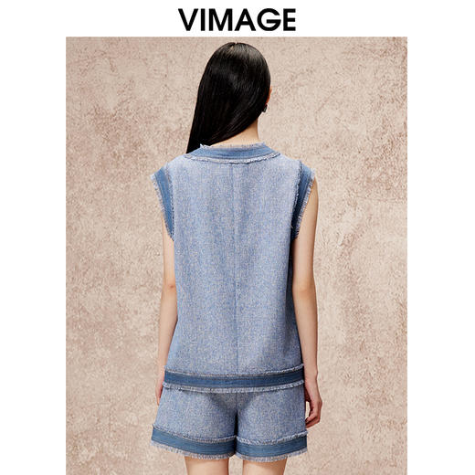 VIMAGE纬漫秋季新款廓形复古宽松百搭时尚马甲外套V2203835 商品图4