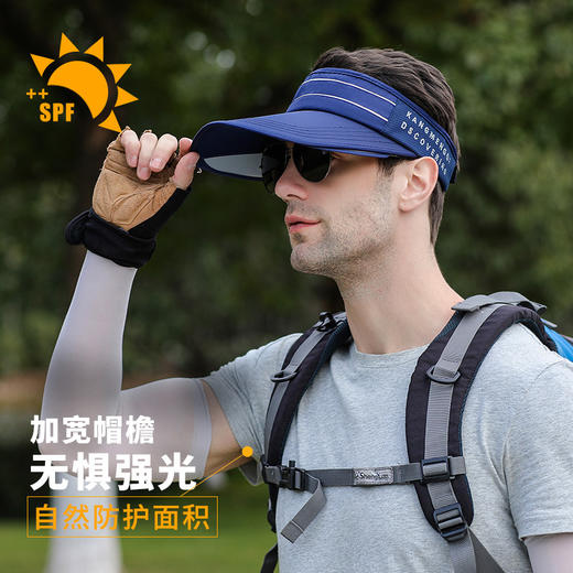 雀说 UPF50+防晒帽子男夏季遮阳无顶棒球帽空顶男士帽W0007 商品图2