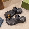 【夏季时尚厚底套趾拖鞋】套趾拖鞋女夏季外穿2025新款，防撞鞋头耐磨鞋底，时尚厚底法式配裙子休闲夹脚沙滩凉拖QQ 商品缩略图4