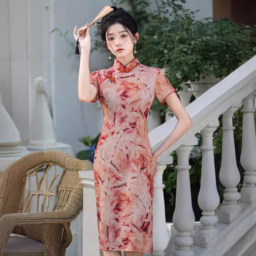 改良日常国风，修身中长款气质旗袍XL1002 商品图2