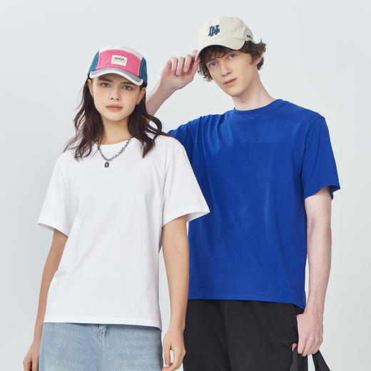 自由基地夏季新款220克精梳紧密赛罗纺T恤团队定制男女同款全棉半袖光板队服 NMT-2132 商品图0