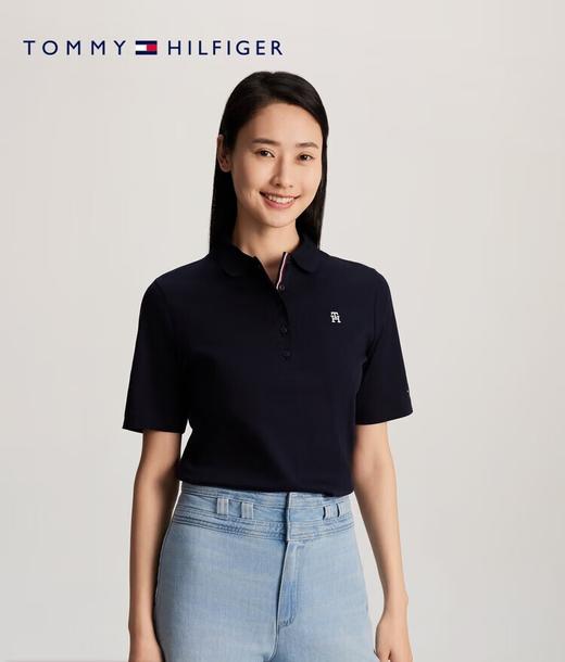 【特价商品不退不换】TOMMY 短袖POLO衫女  WW41886-DW5 藏青色. 商品图3