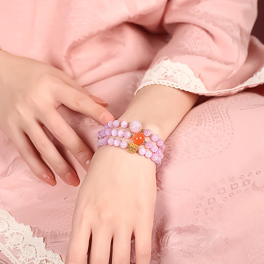 【人气女王】暗夜精灵紫锂辉多圈水晶手链 九紫离火人缘手串 商品图2