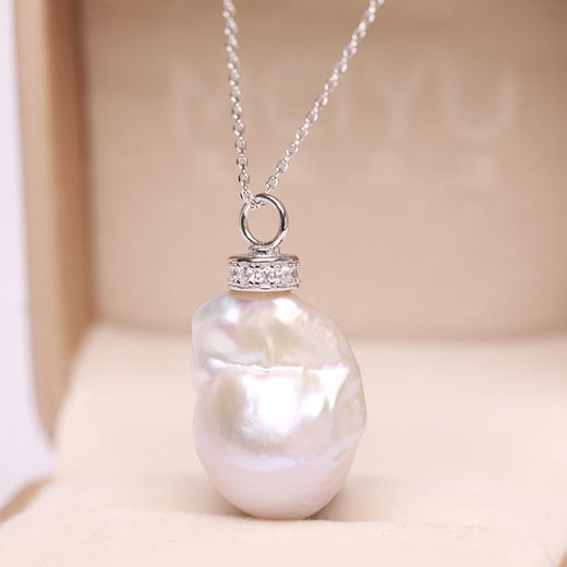 美裕 925银淡水珍珠链坠 异形珠13-16mm 108416W 商品图1