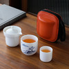 【简单随行手绘茶具】严选手绘茶具礼品套装，一包带走便携好收纳，出门喝茶也有仪式感，羊脂玉旅行快客一壶二杯便携功夫旅游泡茶器QQ新年礼盒年货礼盒 商品缩略图0