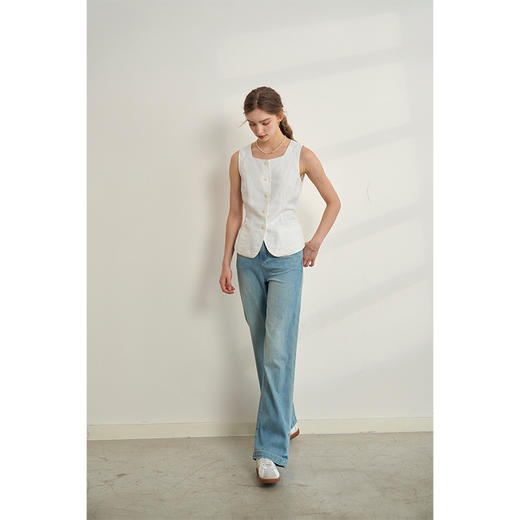 HeyDress复古牛仔裤女春夏高腰系带宽松显瘦阔腿裤百搭长款裤子 商品图3