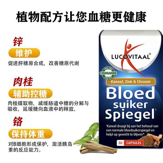 【稳血糖】三价铬铬元素 血糖平衡胶囊30粒 辅助降糖 荷兰lucovitaal卢克维他 三价铬 商品图2