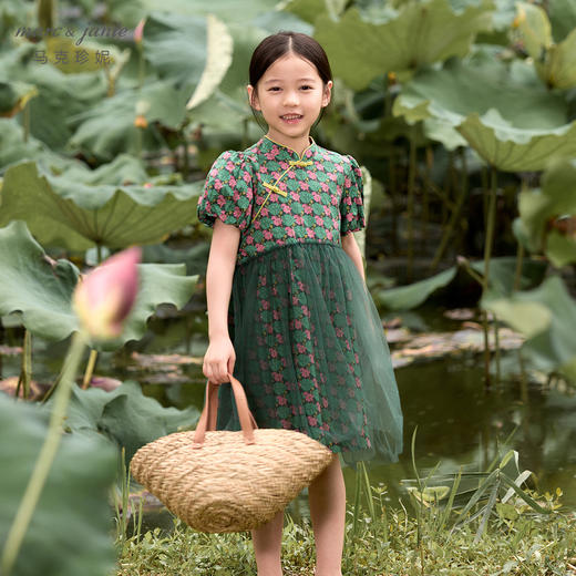 【马克珍妮 中国风】芦芙夏装新款 女童网纱旗袍连衣裙230513 商品图1