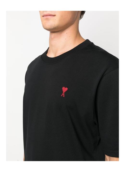 【新品特惠秒】AMI 男女通款 针织红心刺绣logo全棉短袖T恤（偏厚好质感）12056 商品图1