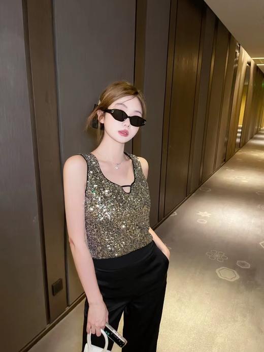 清仓捡漏  LINCHAOZHANG私服定制系列   LK240047缎面拼接裤 商品图1