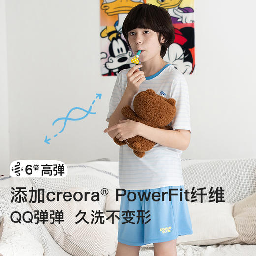 likeuu儿童睡衣男女童吸湿排汗短袖家居服套装夏季 商品图3