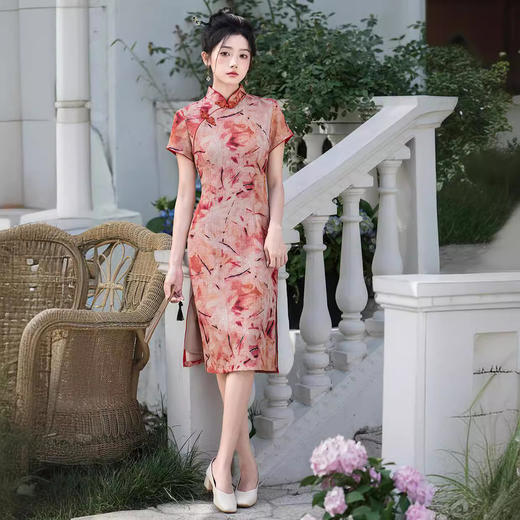 改良日常国风，修身中长款气质旗袍XL1002 商品图3