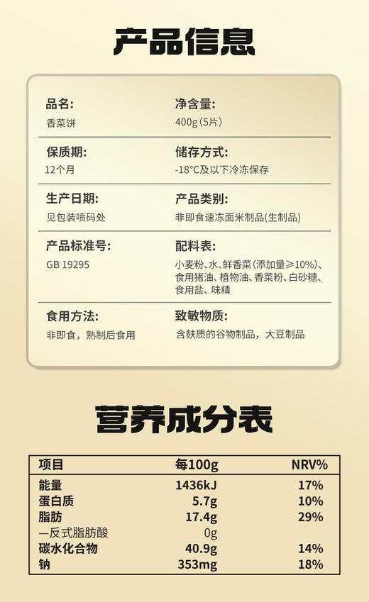 【粮全其美-香菜饼】香菜🥗脑袋炫起来@粮全其美香菜饼  简直就是香菜🌿爱好者的天堂👀  烹饪方便3分钟🍳GET快速早餐！！  甄选新鲜香菜，添加量≥10% 商品图14