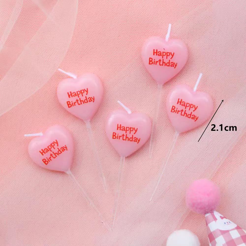 爱心happybirthday蜡烛（一支）