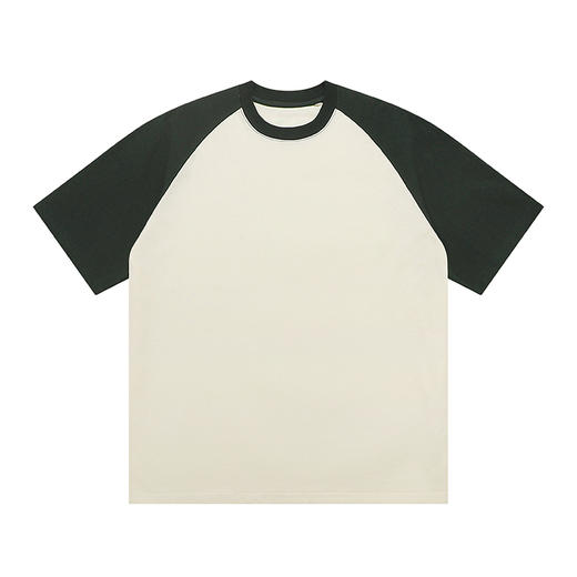 自由基地夏季新款青年潮流260克纯棉插肩拼色圆领短袖T恤衫（男女同款）NMT-2137 商品图2