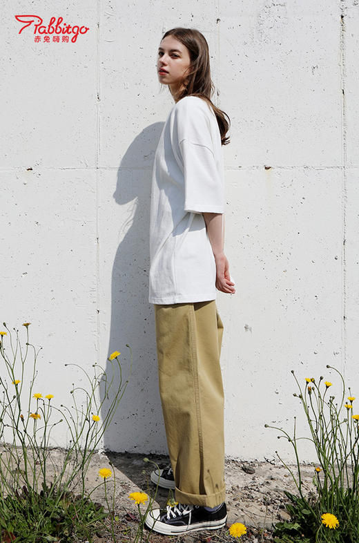 赤兔嗨购7A抗菌T恤宽松休闲微落肩男女同款24年新品微落肩短袖 商品图12