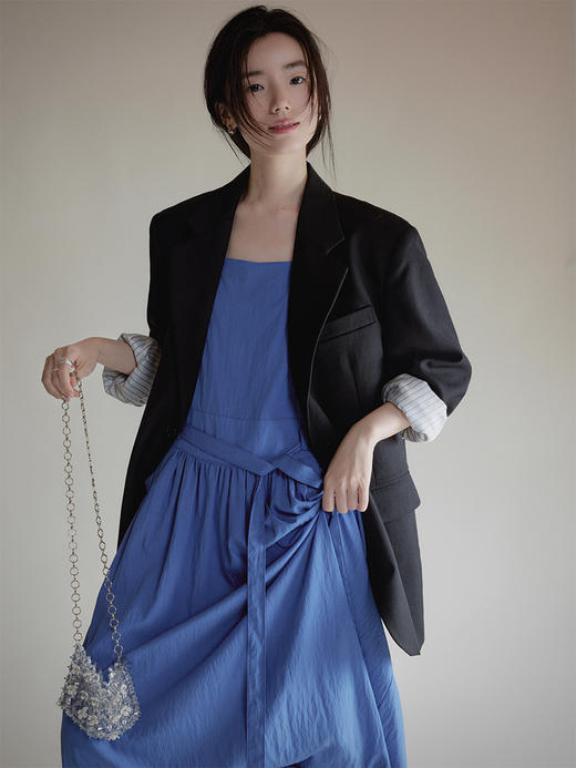 【现货】Even Vintage| 浪漫之美 气质方领克莱茵蓝显白吊带连衣裙 商品图2