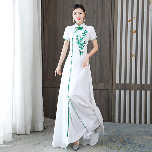 AHM hzj2919复古盘扣改良旗袍连衣裙时尚绣花气质 商品图3