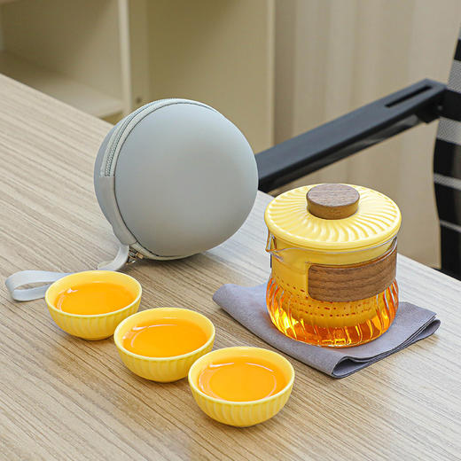 【一套成席茶事无忧】礼品套装陶瓷功夫茶具，喝茶有它有仪式感不占地，户外快客杯一壶三杯便携包旅行茶具LOGOQQ新年礼盒年货礼盒 商品图6