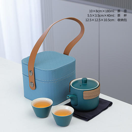 【户外旅行陶瓷茶具礼品】户外旅行茶具陶瓷快客杯，包装稳妥防震防磕碰，一壶二杯便携式功夫套装泡茶商务伴手礼品QQ新年礼盒年货礼盒 商品图11
