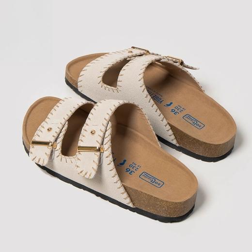 【明星白鹿同款厚底勃肯拖鞋】厚底勃肯拖鞋女外穿高级感，优质柔软面料经典好看百搭，2025法式绝美凉拖鞋夏外穿时尚沙滩鞋女QQ 商品图3