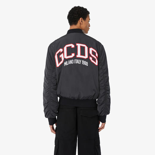 GCDS 男士字母徽标刺绣休闲外套 黑色 A1OM0903TD299 商品图2