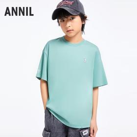【抗菌防汗臭】【实体店同款】男女童100%纯棉凉感短袖T恤亲子装安奈儿童装AM421872